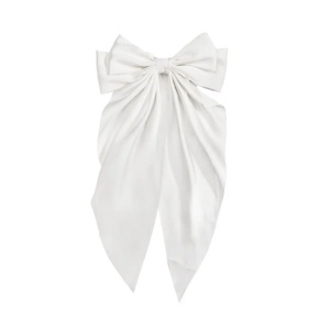 Clama de par tip ac, model cu funda ampla eleganta ponytail, alba