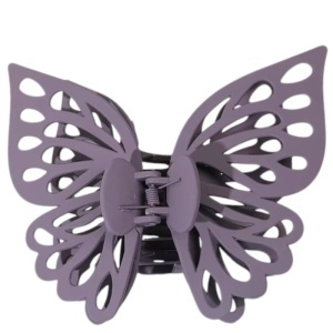 Cleste de par, prinde puternica, model voluminos fluture elegant, tematica I love butterfly, gri