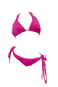 Costum de baie dama, fucsia, 2 piese, slip clasic reglabil si sutien reglabil RO