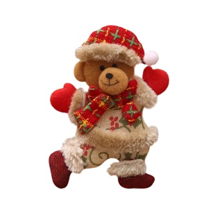 Decoratiune pentru Craciun, model cu personaje de poveste, ursulet, tematica magia sarbatorilor, maro