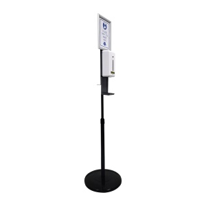 Dispenser pentru dezinfectant, automat, 1L cu termometru digital medical integrat, stand reglabil si placuta atentionare, solutie 2 in 1 ideala de masurare a temperaturii si de dezinfectare, baterii incluse - Img 3