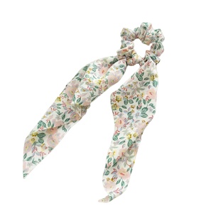 Elastic de par, accesorizat cu funda ponytail, model fantezie cu flori, imprimeu floral, roz