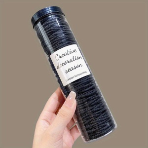 Elastic de par, set 100 bucati, model minimalist creativ, tematica lovely hairstyle, negru - Img 3