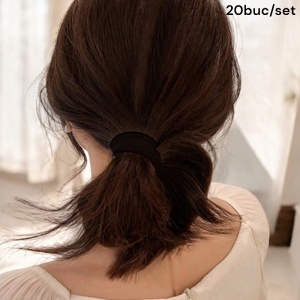 Elastic de par, set 20 bucati, model multifunctional si practic, tematica fashion is fun, negru - Img 2