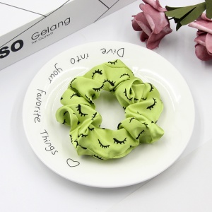 Elastic pentru par, model satinat, gene delicate, verde - Img 2