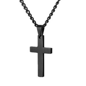 Lant cu cruce, negru, unisex
