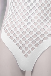Lenjerie sexy body erotic, prindere dupa gat, alb, plasa - Img 4