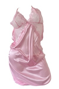 Lenjerie sexy tip neglijeu din satin roz