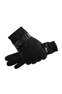 Manusi barbati, model calduros cu manseta dubla, captuseala calduroasa, tematica men winter essentials, marime universala, negru