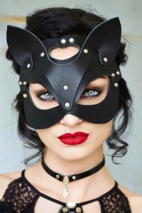 Masca sexy dama, model pisica obraznica cu urechiuse si accesorii metalice, reglabila, tematica dirty kitty, neagra - Img 6
