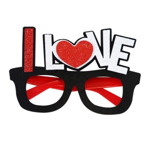 Ochelari amuzanti fara lentile, model petrecere cool, I love, tematica festival party, negri