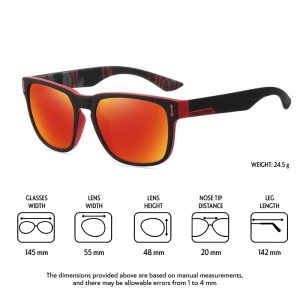 Ochelari de soare pentru barbati, model casual, tematica sport summer, marime universala, portocalii - Img 3