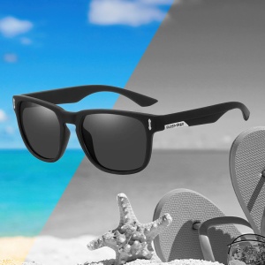 Ochelari de soare pentru barbati, model casual, tematica sport summer, marime universala, negri - Img 4