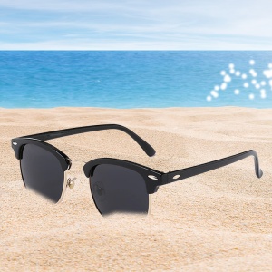 Ochelari de soare pentru barbati, model elegant masculin, tematica fashion hot summer, marime universala, negri - Img 2