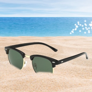 Ochelari de soare pentru barbati, model elegant masculin, tematica fashion hot summer, marime universala, verzi - Img 2