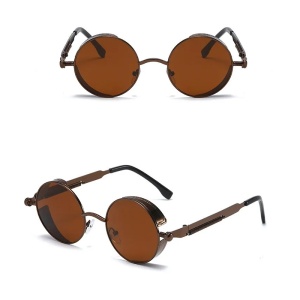 Ochelari de soare pentru barbati, model unic si cool, tematica steampunk, marime universala, maro - Img 3