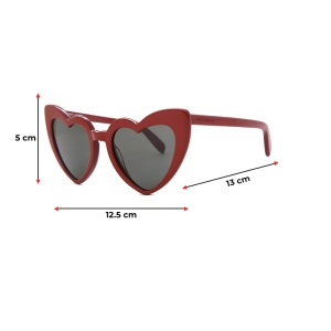 Ochelari de soare pentru copii, model pentru fetite inimioara cute, marime universala, maro - Img 4