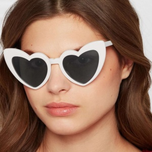 Ochelari de soare pentru copii, model pentru fetite inimioara cute, marime universala, albi - Img 3