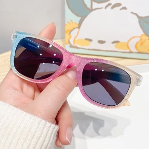 Ochelari de soare pentru copii, unisex, model clasic cu rama in culori vesele, tematica chill summer, marime universala, multicolori - Img 3