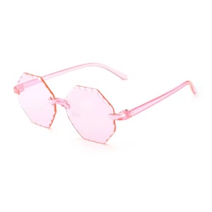 Ochelari de soare pentru copii, unisex, model crazy party, tematica fun is here, marime universala, roz