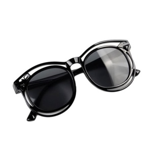 Ochelari de soare pentru copii, unisex, model cu rama fashion, tematica cozy summer, marime universala, negri - Img 4