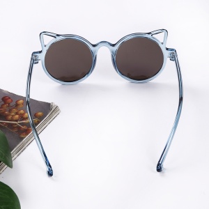 Ochelari de soare pentru copii, unisex, model pisicuta, accesorii urechiuse, marime universala, albastri - Img 4