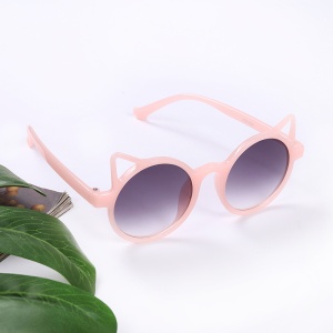 Ochelari de soare pentru copii, unisex, model pisicuta, accesorii urechiuse, marime universala, roz - Img 3