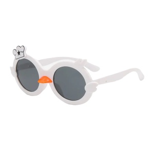 Ochelari de soare pentru copii, unisex, model ratusca nazdravana, accesorii decorative, marime universala, albi