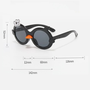 Ochelari de soare pentru copii, unisex, model ratusca nazdravana, accesorii decorative, marime universala, negri - Img 4