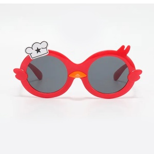 Ochelari de soare pentru copii, unisex, model ratusca nazdravana, accesorii decorative, marime universala, rosii - Img 2