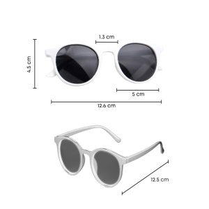 Ochelari de soare pentru copii, unisex, model vintage, rame fashion, marime universala, albi - Img 4