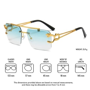 Ochelari de soare unisex, model elegant cu personalitate, tematica glamour life style, marime universala, albastru deschis - Img 3