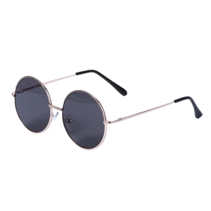 Ochelari de soare unisex, model retro rotund, tematica mistery cool, marime universala, negri