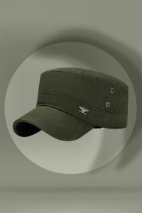 Sapca barbati, model army cu cozorc curbat, strangere reglabila la spate, tematica eagle wings, marime universala, verde - Img 2
