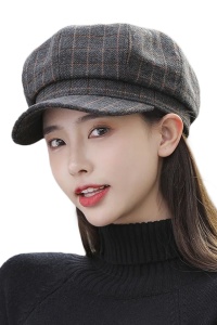 Sapca dama, model vintage deosebit, imprimeu cu dungi, tematica cool and bossy, marime universala, gri
