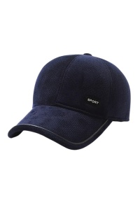 Sapca de barbati, cozoroc curbat, acoperitori pentru urechi, model confortabil, tematica refined look, marime universala, albastru marin