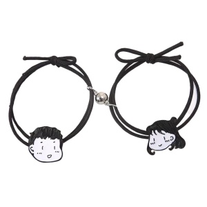 Set bratari cu magnet, tip sfoara, model baiat si fetita hazlii, unisex, negre