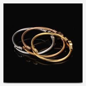 Set bratari dama inima, argintie, aurie si bronz, reglabila - Img 2