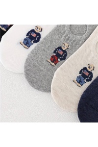 Sosete barbati, set 5 perechi, model cu ursulet, scurte, tematica fashion bear, marimea 39 – 44, multicolor - Img 4