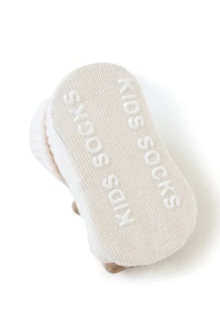 Sosete copii, calduroase, antiderapante, accesorizate, albe cu pisica - Img 4
