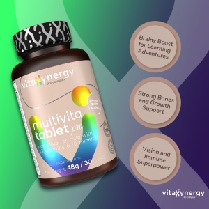 VITAXYNERGY Multivita Tablet Pro - 30 Tablete Multivitamine pentru Energie, Imunitate si Sanatatea Oaselor, Aprobat de Ministerul Sanatatii Certificat FDA, GMP, Halal - Img 3