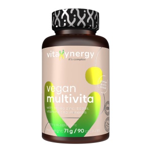 VITAXYNERGY VEGAN MULTIVITA 90 capsule – Supliment Complet de Vitamine si Minerale pentru Vegani, Energie, Vitalitate si Sanatate Generala, Aprobat de Ministerul Sanatatii, Certificat FDA, GMP, Halal