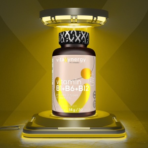 VITAXYNERGY VITAMIN B1+B6+B12 – 30 Tablete Supliment Nutritiv pentru Sanatatea Sistemului Nervos, Aprobat de Ministerul Sanatatii, Certificat FDA, GMP, Halal - Img 2