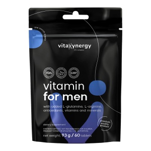VITAXYNERGY Vitamin for Men - 60 Tablete Multivitamine pentru Barbati Energie, Imunitate, Sanatate Cardiovasculara si Hormonala Aprobat de Ministerul Sanatatii Certificat FDA, GMP, Halal