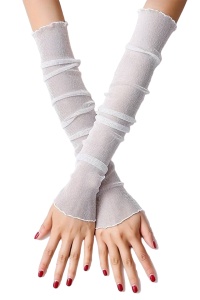 Acoperitori pentru maini tip manusi, model semitransparent si delicat, fara degete si fara prindere, tematica cute and soft, marime universala, albe