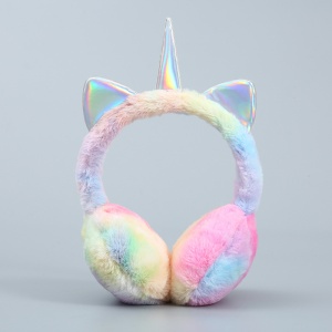 Acoperitori pentru urechi, protectie impotriva frigului, model casti pentru copii, reglabile, tematica petrecere cu unicorni, marime universala, multicolore - Img 3