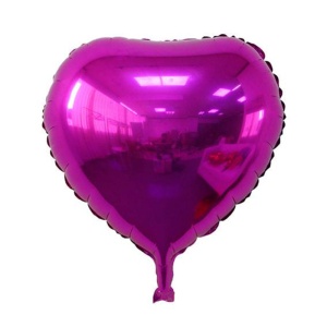Balon iubire, decor inima, 45 cm, mov