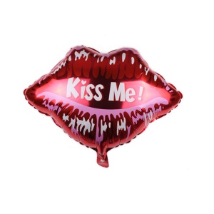 Balon kiss me, decor buze, 57 cm, rosu