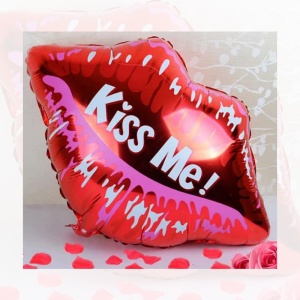 Balon kiss me, decor buze, 57 cm, rosu - Img 4