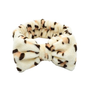 Bentita cosmetica machiaj, elastica, model animal print, crem cu imprimeu maro, marime standard